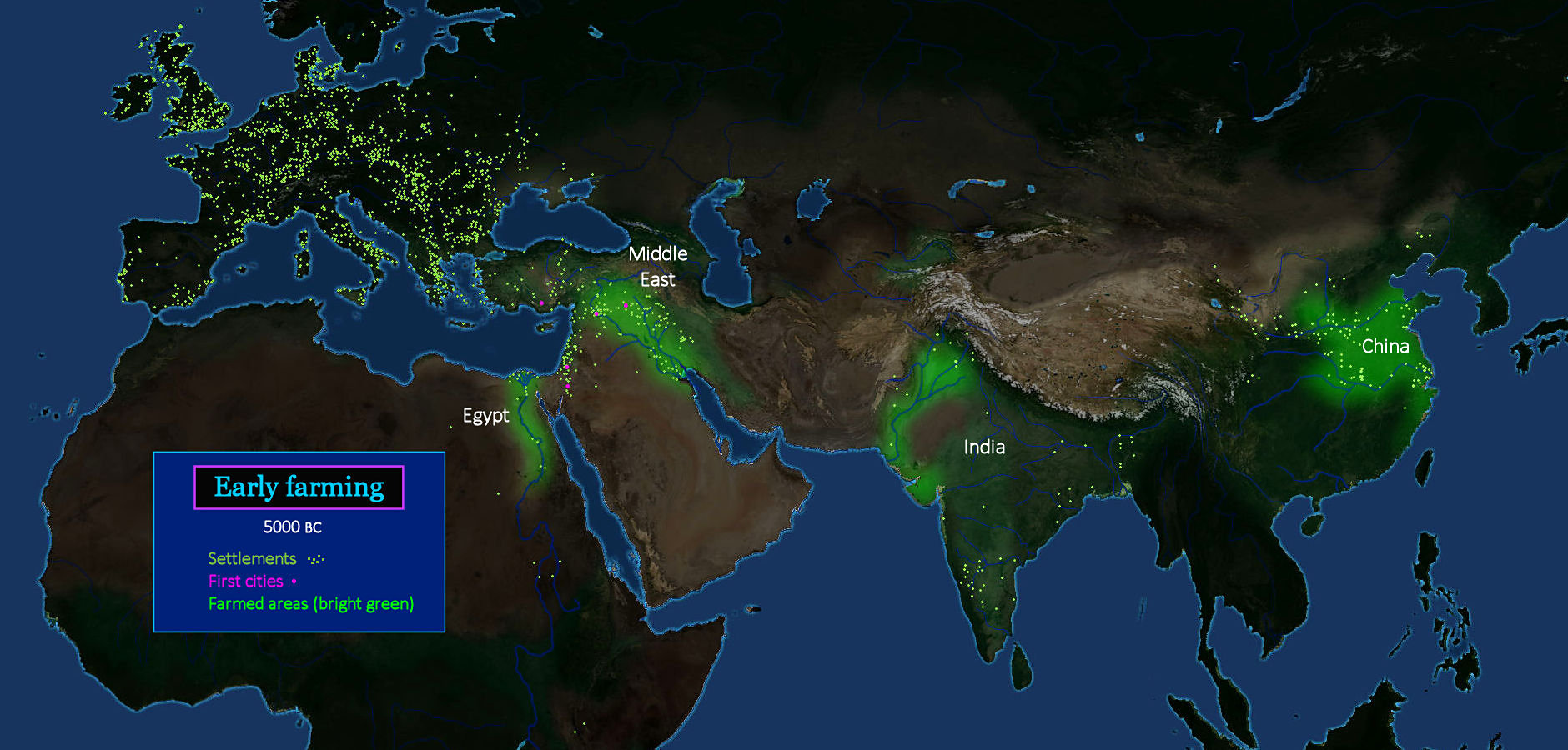 Settling down, 5000 BC map